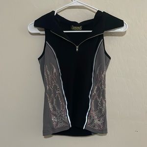 Biker Clothing Company Shirt Vest with Sparkle Fire